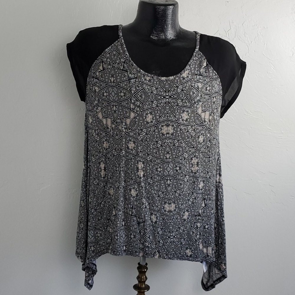 Jaclyn Smith top blouse asymmetric women size L